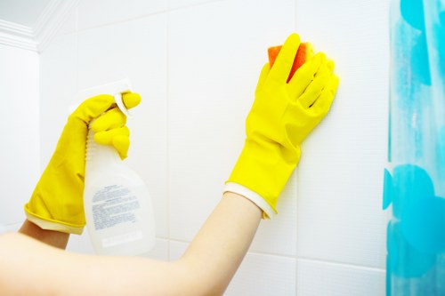 Preston carpet cleaning service treating a stained carpet